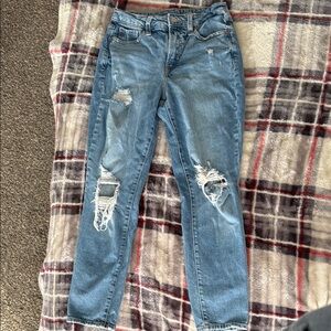 Distressed Blue Jeans